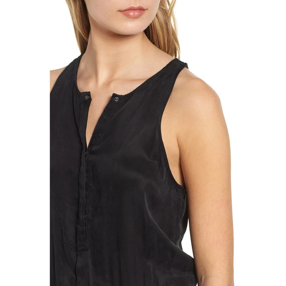 Rails Erin Drawstring Waist Snap-Front Sleeveless Ankle Crop Jumpsuit Black XS - Picture 5 of 13